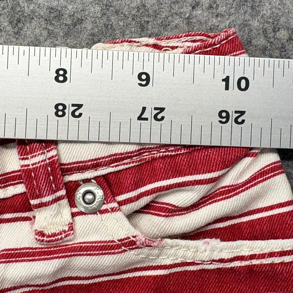 Polo Ralph Lauren Denim Shorts Girls 5 Red White Striped Designer Preppy